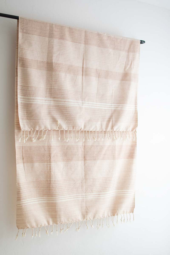 Oversized Woven Towel, Naturally Dyed with Coconut Husks